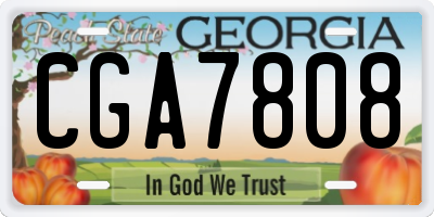 GA license plate CGA7808