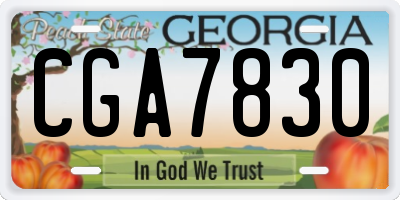 GA license plate CGA7830