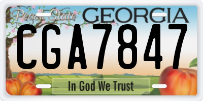 GA license plate CGA7847