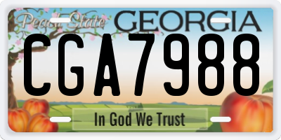 GA license plate CGA7988
