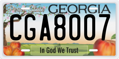 GA license plate CGA8007