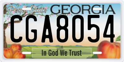 GA license plate CGA8054