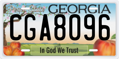 GA license plate CGA8096