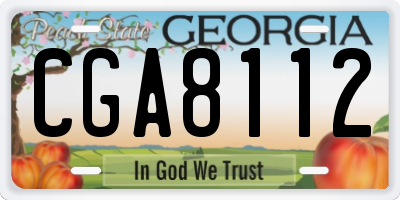 GA license plate CGA8112