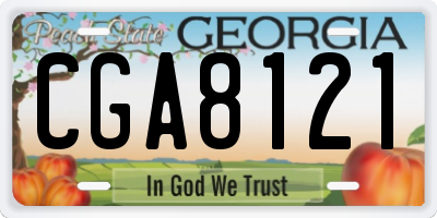GA license plate CGA8121