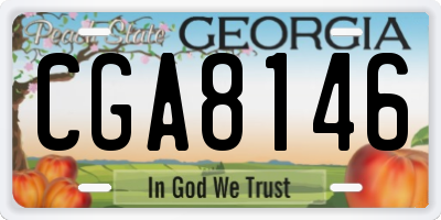 GA license plate CGA8146