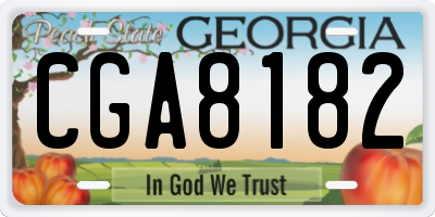GA license plate CGA8182