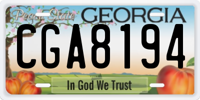 GA license plate CGA8194