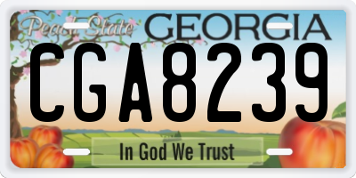 GA license plate CGA8239
