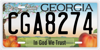 GA license plate CGA8274