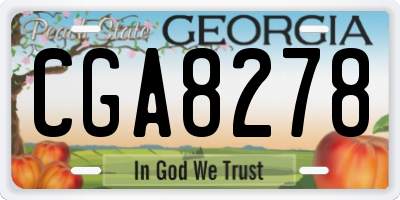 GA license plate CGA8278