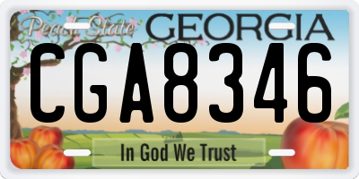 GA license plate CGA8346