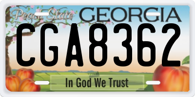 GA license plate CGA8362