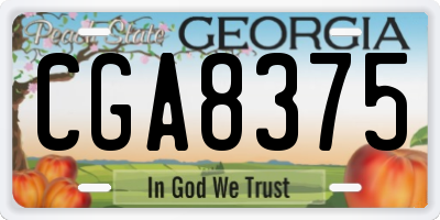 GA license plate CGA8375