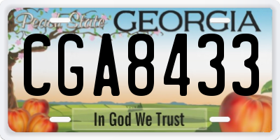 GA license plate CGA8433