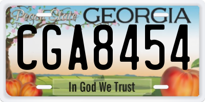 GA license plate CGA8454