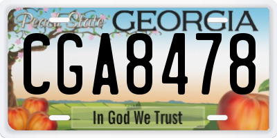 GA license plate CGA8478
