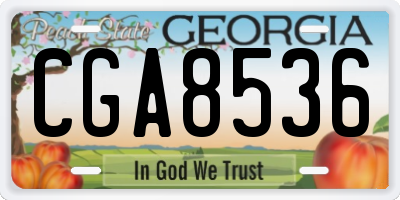 GA license plate CGA8536