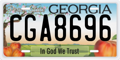GA license plate CGA8696