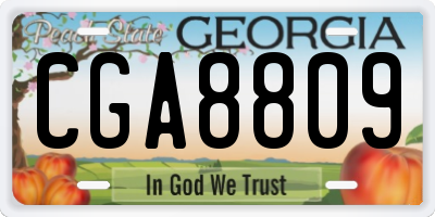 GA license plate CGA8809