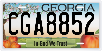 GA license plate CGA8852