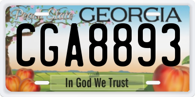 GA license plate CGA8893