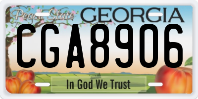 GA license plate CGA8906
