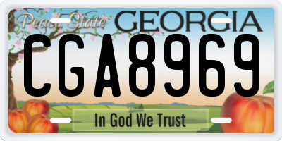 GA license plate CGA8969