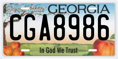 GA license plate CGA8986