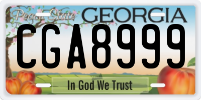 GA license plate CGA8999