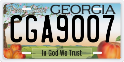 GA license plate CGA9007