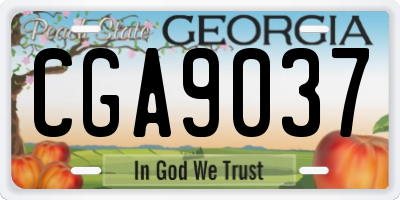 GA license plate CGA9037