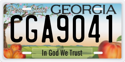 GA license plate CGA9041