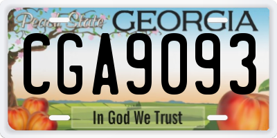 GA license plate CGA9093