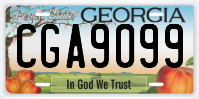 GA license plate CGA9099