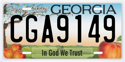 GA license plate CGA9149