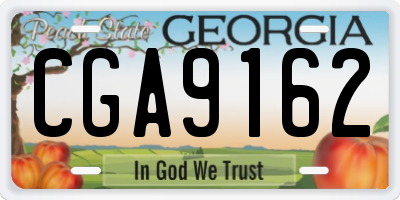 GA license plate CGA9162