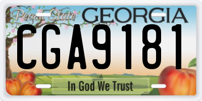 GA license plate CGA9181