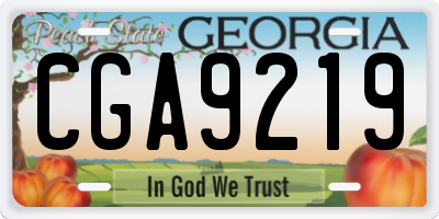 GA license plate CGA9219