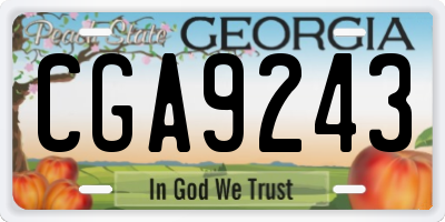 GA license plate CGA9243