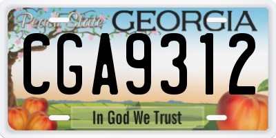 GA license plate CGA9312