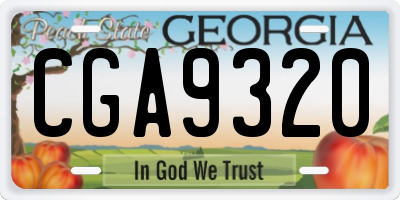 GA license plate CGA9320