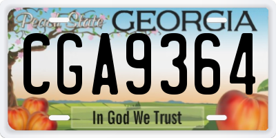 GA license plate CGA9364