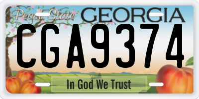 GA license plate CGA9374