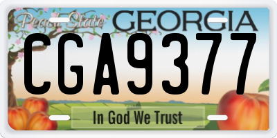 GA license plate CGA9377