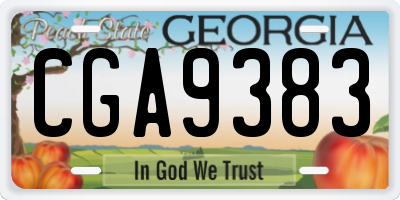 GA license plate CGA9383