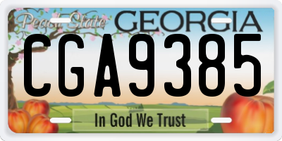 GA license plate CGA9385