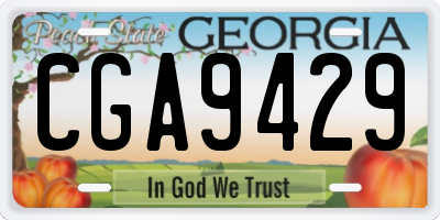 GA license plate CGA9429