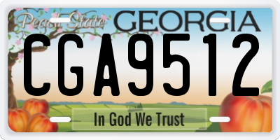 GA license plate CGA9512