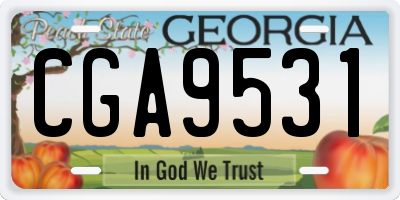 GA license plate CGA9531